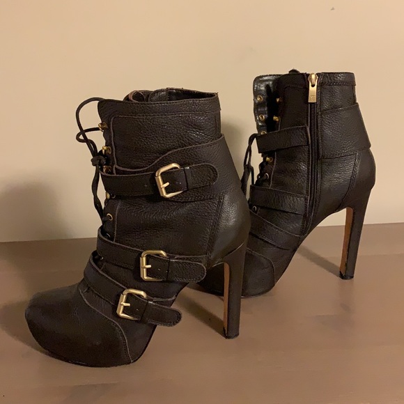 Pour La Victoire Brown Leather Ankle Booties - Women’s Size 9 - Picture 4 of 7